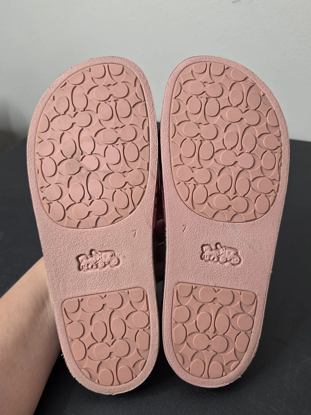 Coach Udele Sport Slide Floral Bottom Pink Rubber Upper